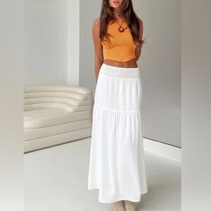 princess polly dion maxi skirt white NWT